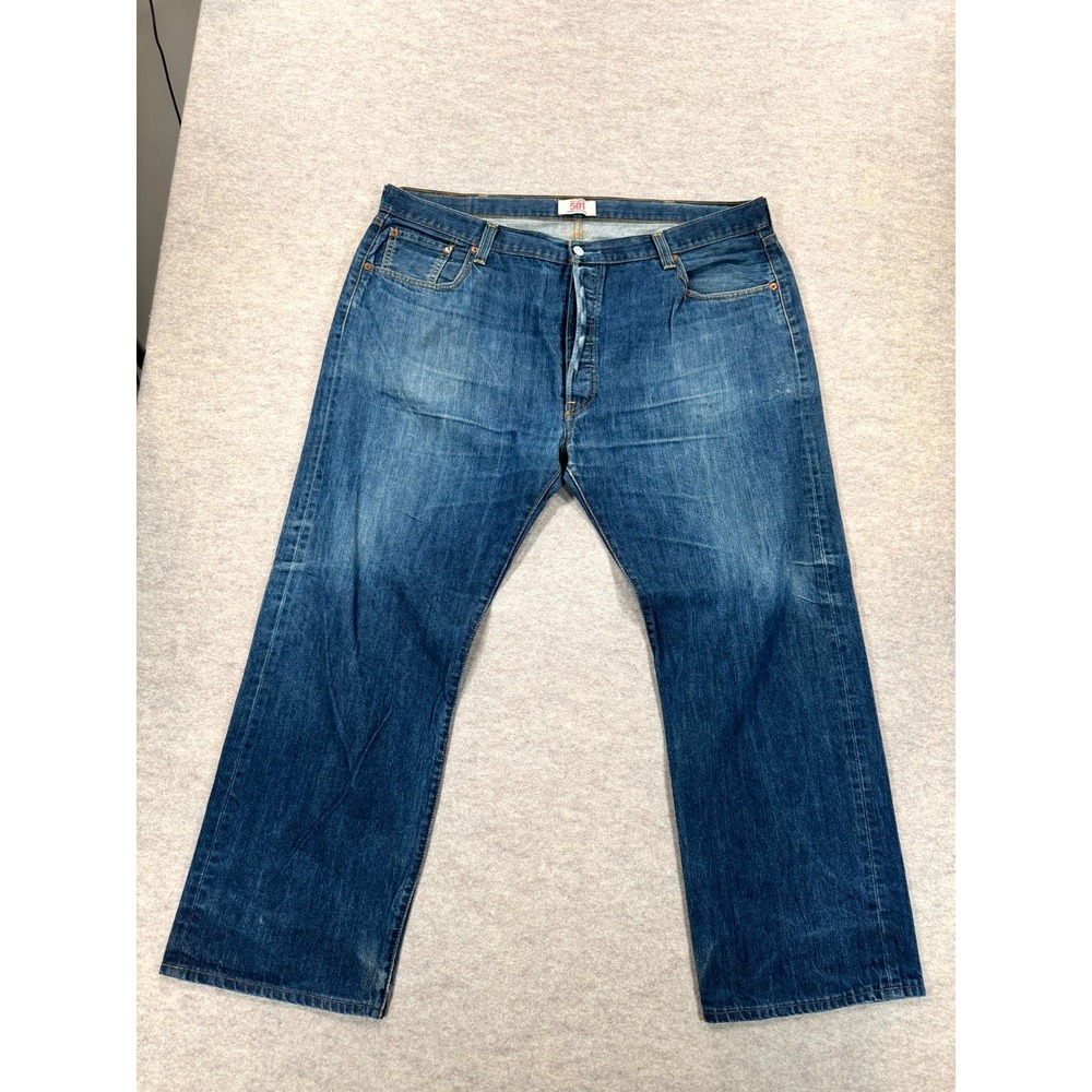 Levi's 501 Original Jeans Mens 42x34 Blue Denim Cotton Straight Leg Button Fly